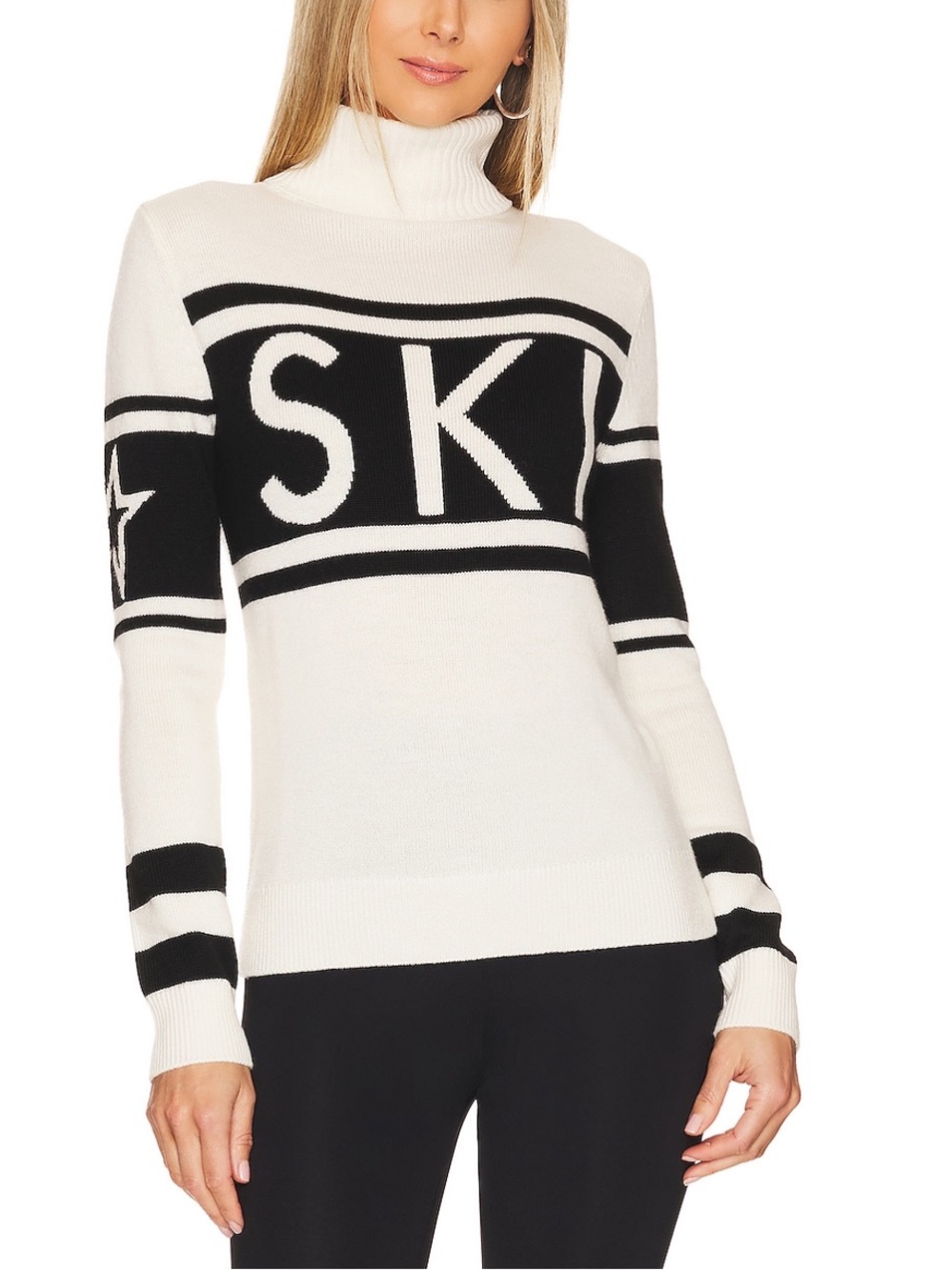 NWT Perfect moment child ski turtleneck sweater in white/black